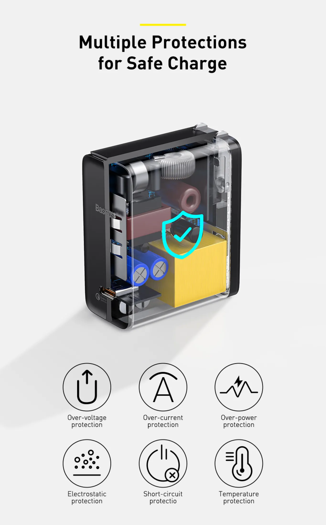 Baseus GaN2 100W chụp từ trên
