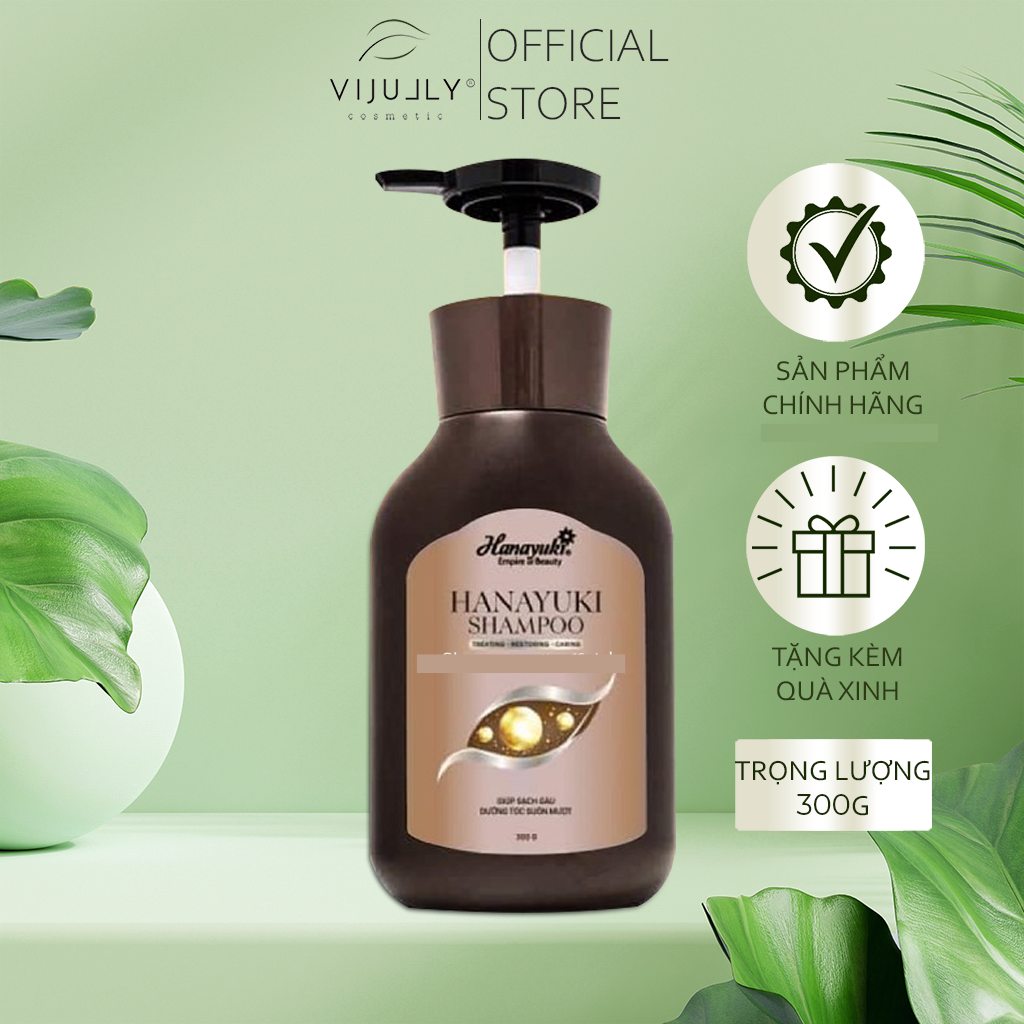Dầu gội bồ kết Hanayuki Shampoo sạch gàu ngứa, ngăn rung tóc - Dầu gội thiên nhiên dưỡng tóc chắc khỏe 300g