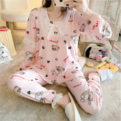 [Sale TẾT 3 Ngày] Đồ bộ ngủ dài tay dành cho công chúa đáng yêu, mẫu mới mùa đông, họa tiết TÁO NƠ VIỀN HOA