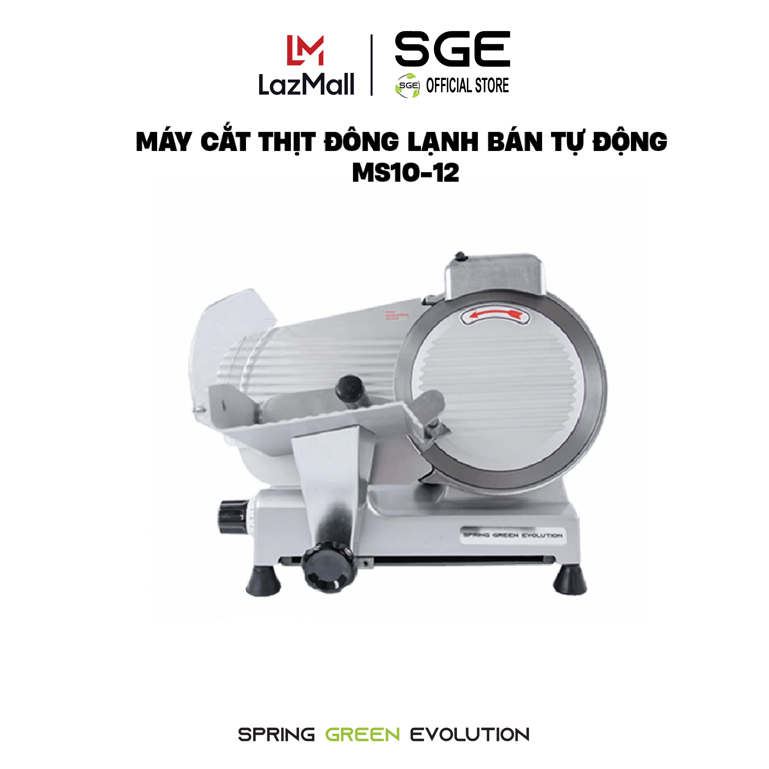 Máy thái cắt thịt công nghiệp sge ms12 tốc độ cao liên tục dễ sử dụng tiết kiệm điện lưới cắt inox304 độ dày thái 0-20mm
