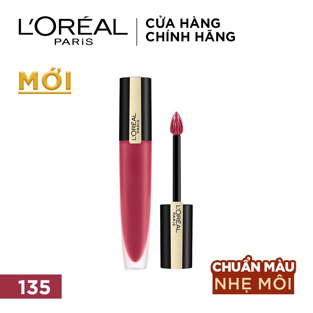 Son kem lì cao cấp loreal 135 đỏ hông đào