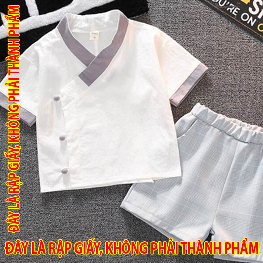 Rập giấy 30050 - bộ áo vạt đắp, quần short