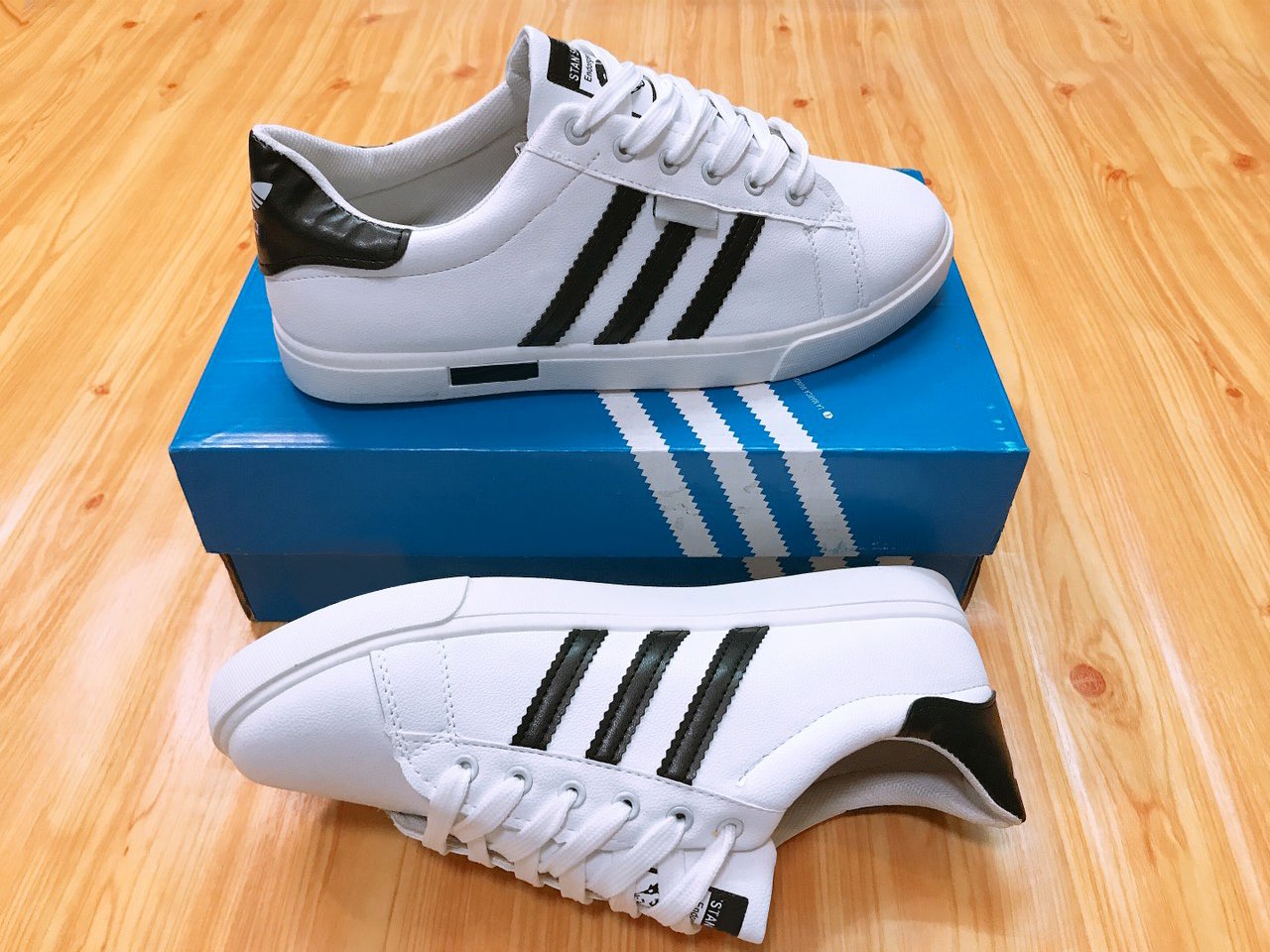 Giày thể thao nam nữ 3 sọc đen trắng