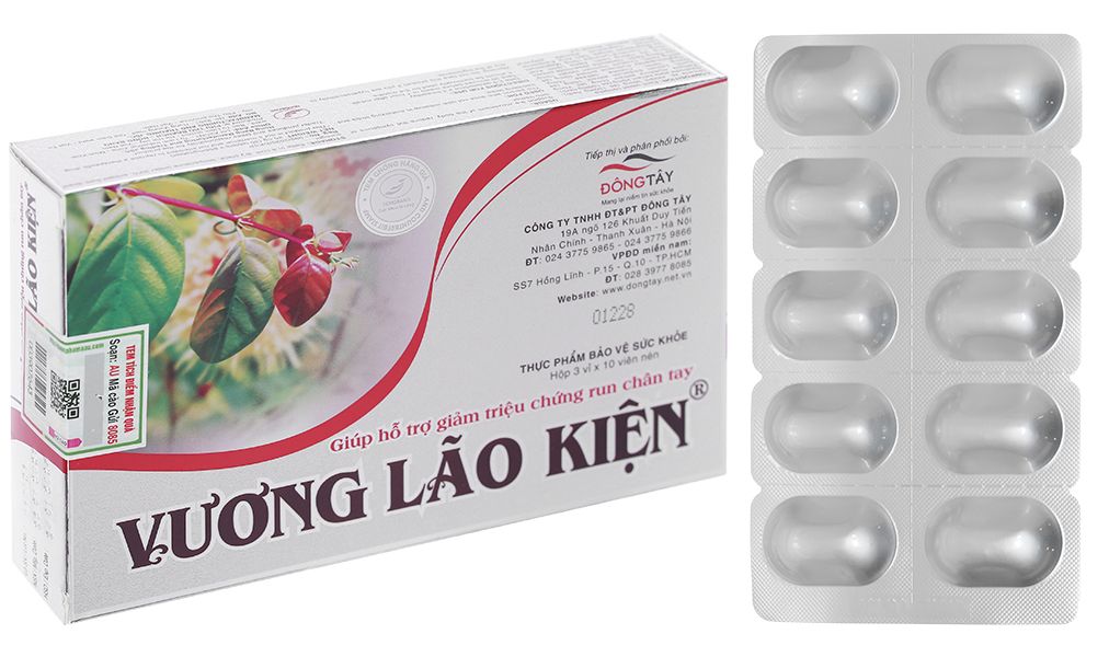 Viên uống Vương Lão Kiện Đông Tây hỗ trợ giảm triệu chứng run chân tay  Vuong Lao Kien