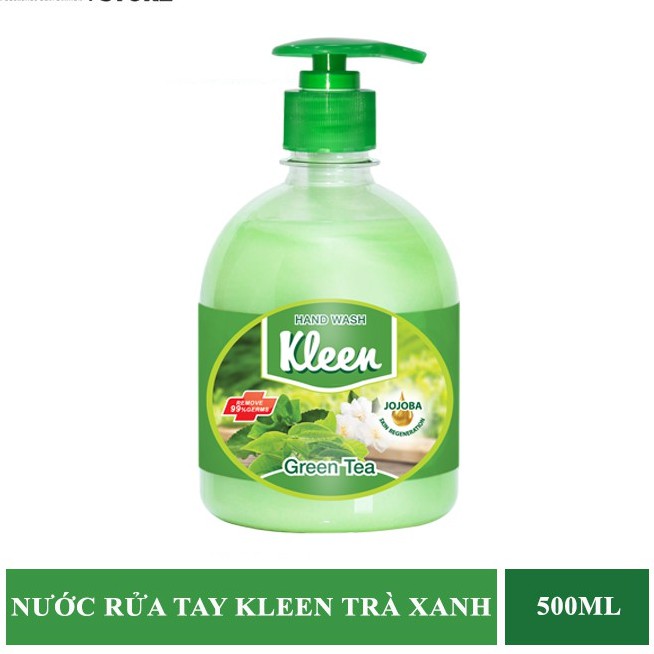 Nước rửa tay kleen 500ml hương trà xanh