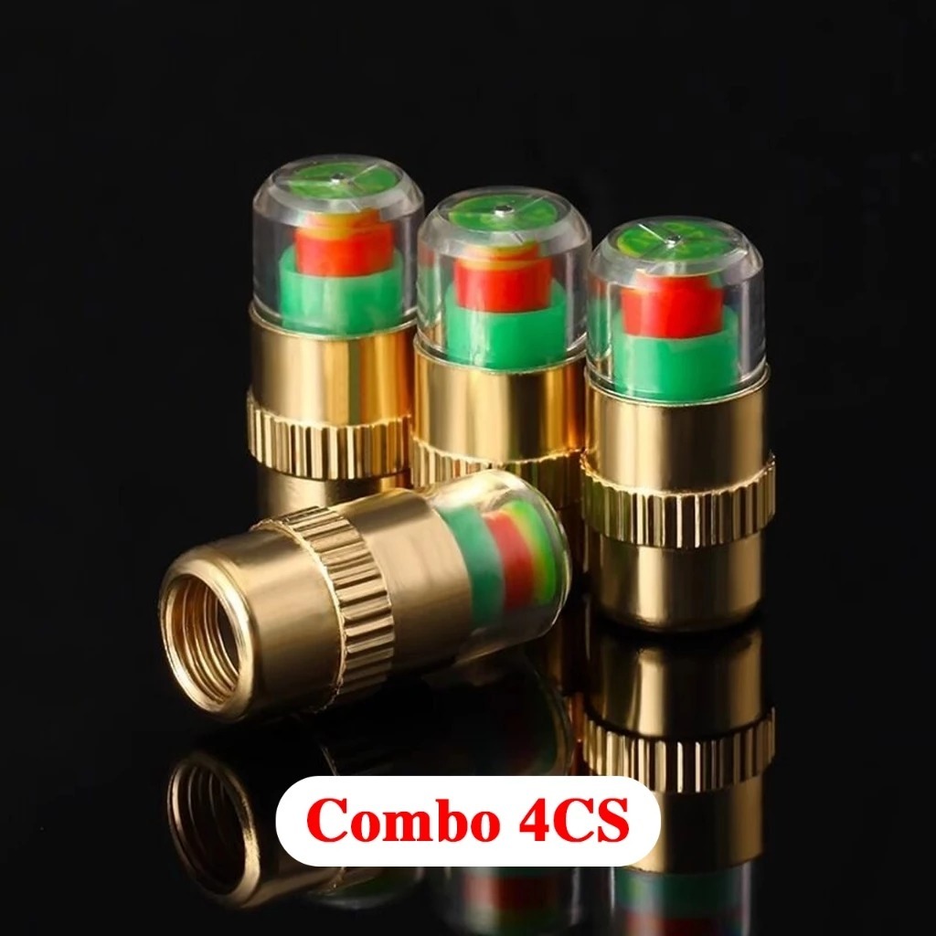 Set of 4 Car Tire Valve Caps Tire Pressure Warning Display Easy Visual Check Tire Valve Smart Pressure Indicator Ht Sop Giá 42,000 Đồng*Miễn phí vận chuyển
