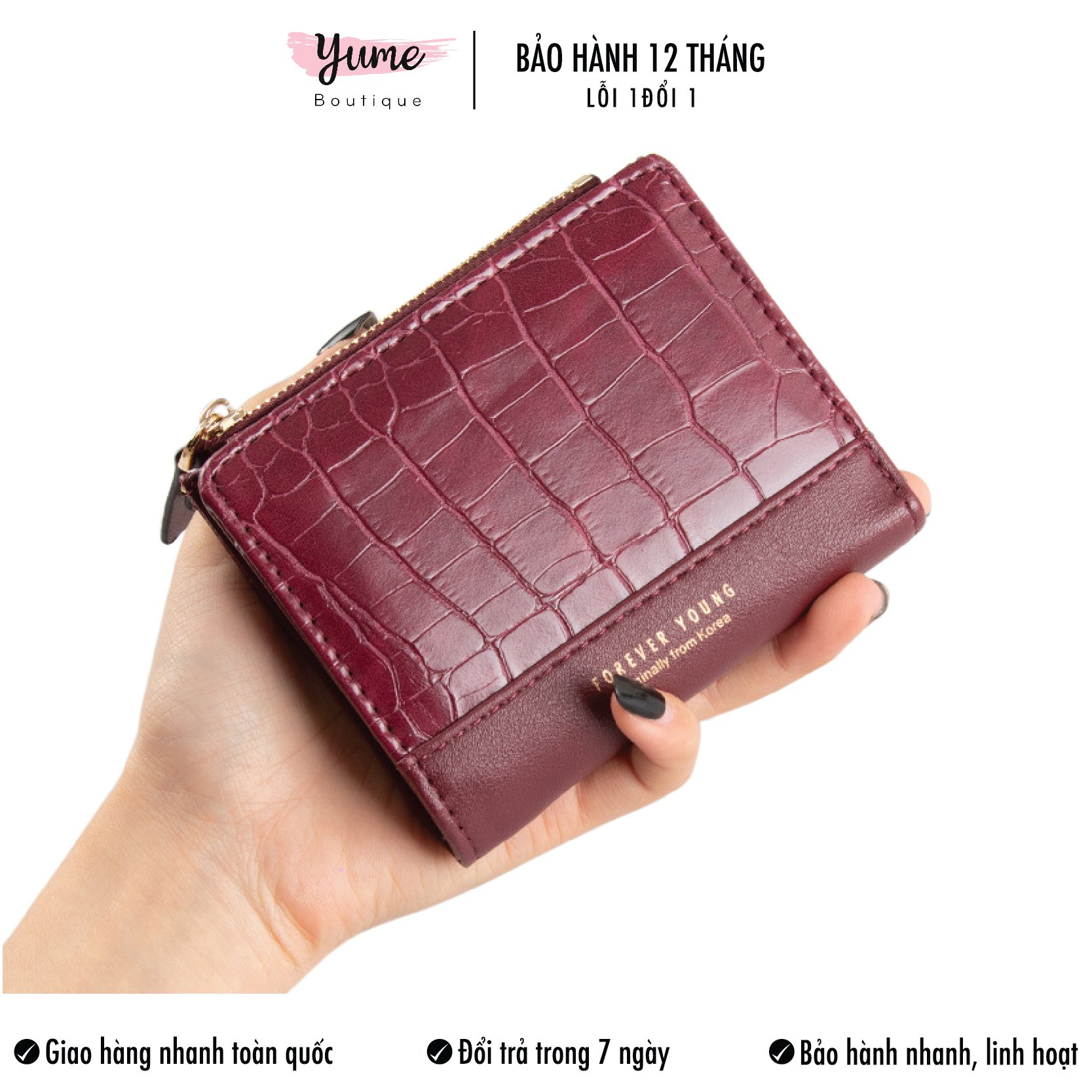 [Hot Trend] Ví Cầm Tay Nữ Ví Da Forever Young Siêu Xinh Có Ngăn Đựng Tiền Xu 5 Màu Rẻ Và Đẹp VD81