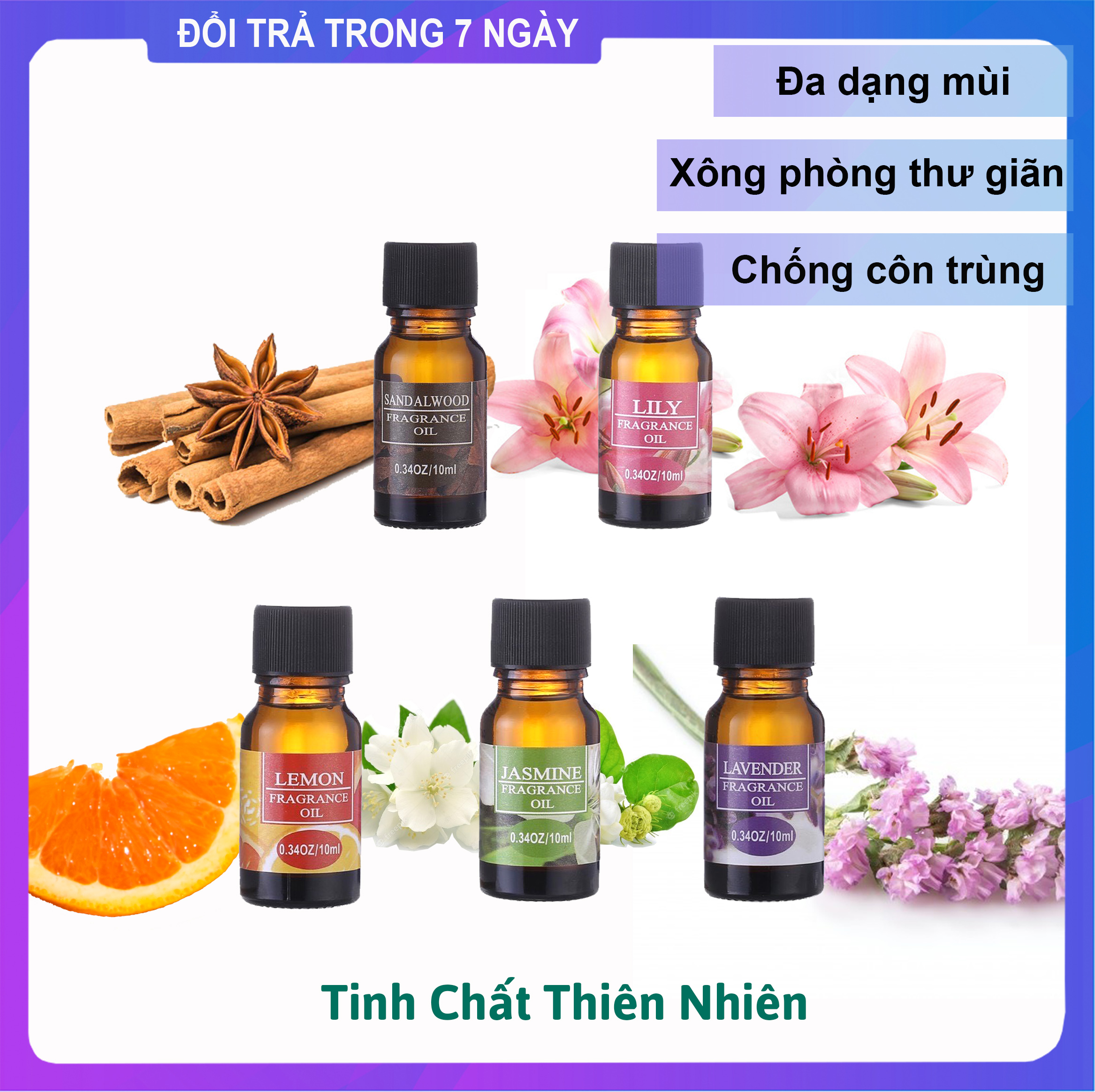 Tinh Dầu Thơm Phòng Đuổi Muỗi Tinh Chất Thiên Nhiên 10 ml Đủ Loại Mùi Hương | Dùng Cho Máy Xông Tinh Dầu, Máy Phun Sương Mini, Tỏa Hương Thơm Phòng Ngủ, Xe Hơi