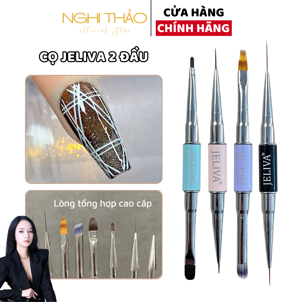 Cọ vẽ nét nail JELIVA 2 đầu Nghi Thảo