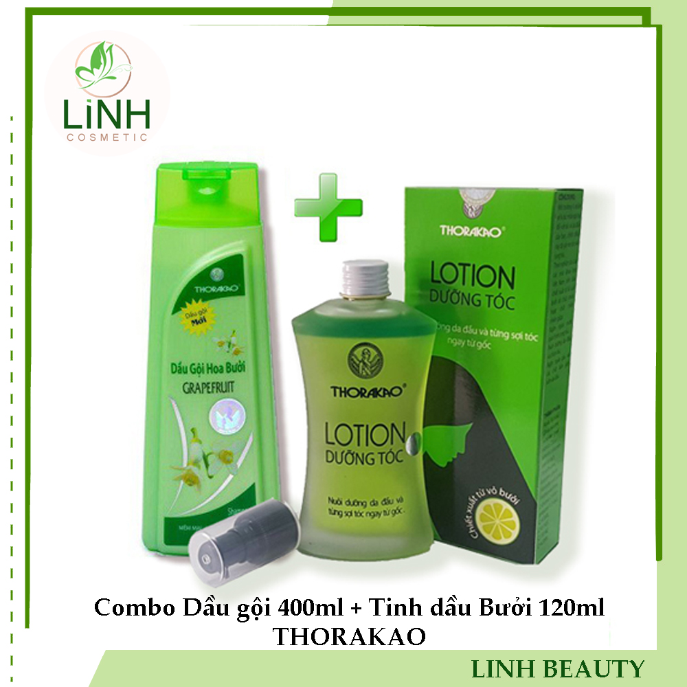Combo 1 dầu gội hoa bưởi ngăn rụng tóc – 1 tinh dầu bưởi kích thích mọc tóc thorakao 120ml