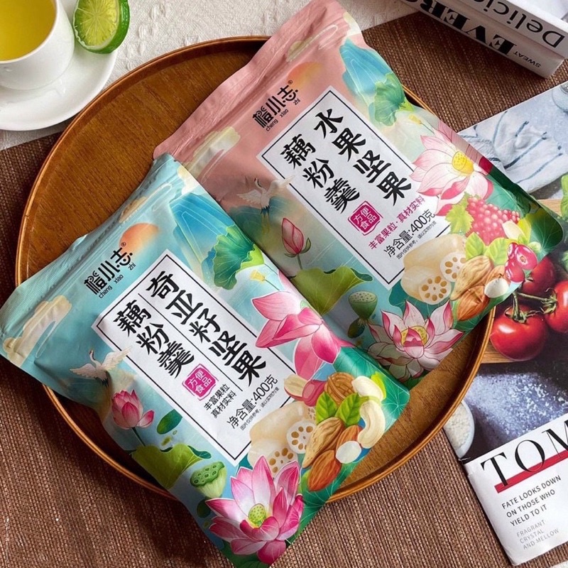 Bột củ sen mix hạt dinh dưỡng đẹp da, ăn kiêng, dưỡng nhan - túi zip 400g