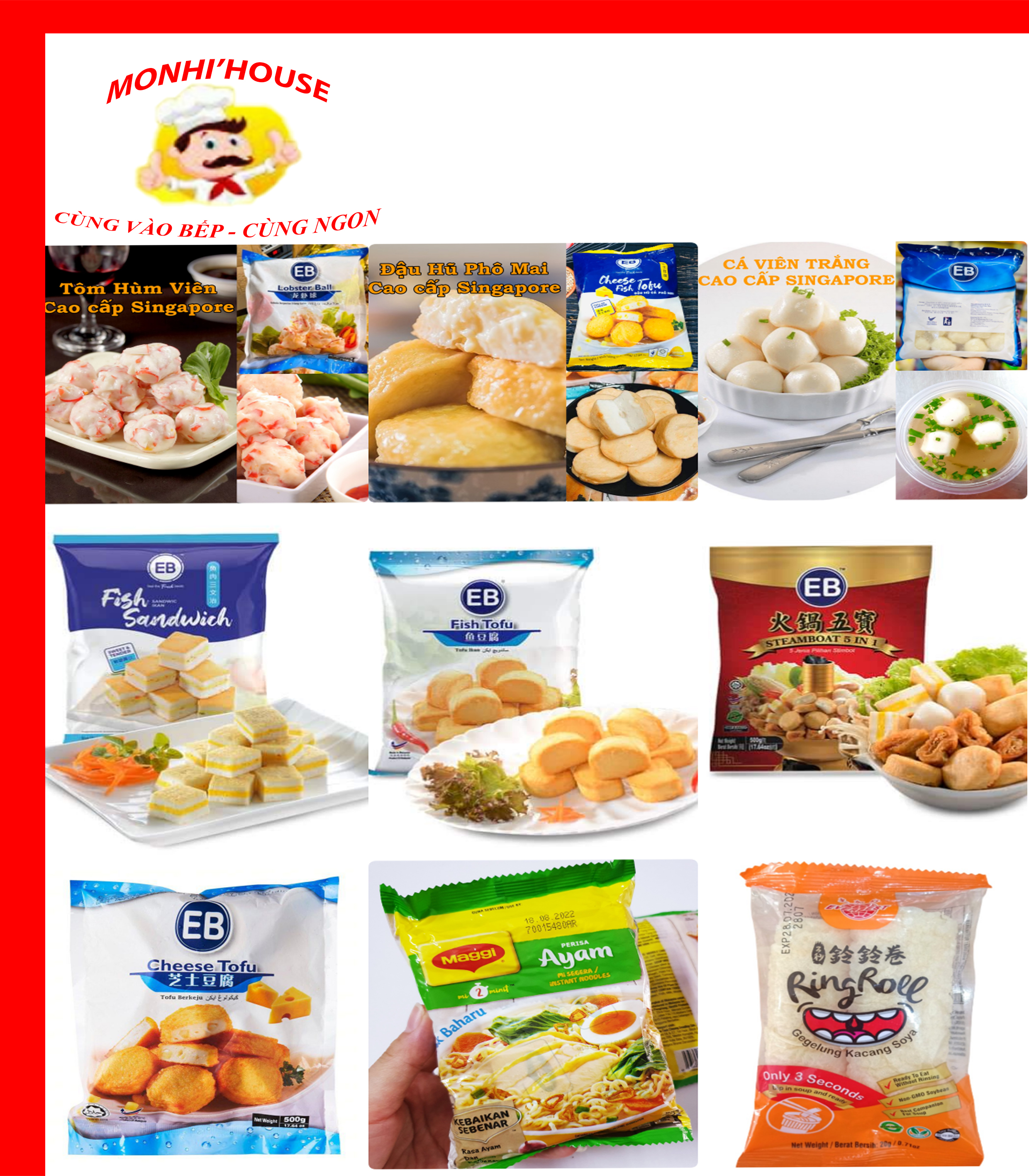 Gói 500G VIÊN THẢ LẨU CAO CẤP ĐỦ LOẠI_ tùy chọn