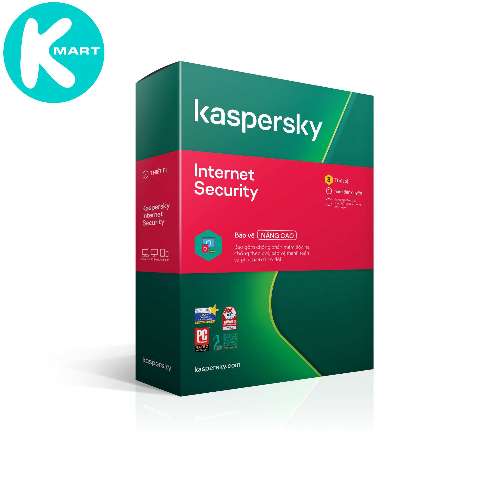 Phần mềm diệt Virus Kaspersky Internet Security 3 máy tính - Hàng Chính Hãng