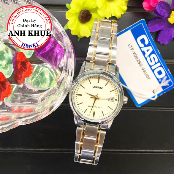 Đồng hồ nữ dây kim loại casio ltp-v002sg-9audf chính hãng anh khuê