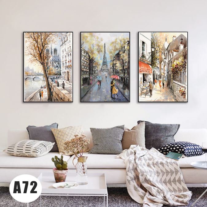 Tranh treo tường phong cảnh đường phố kích thước 40x60x3