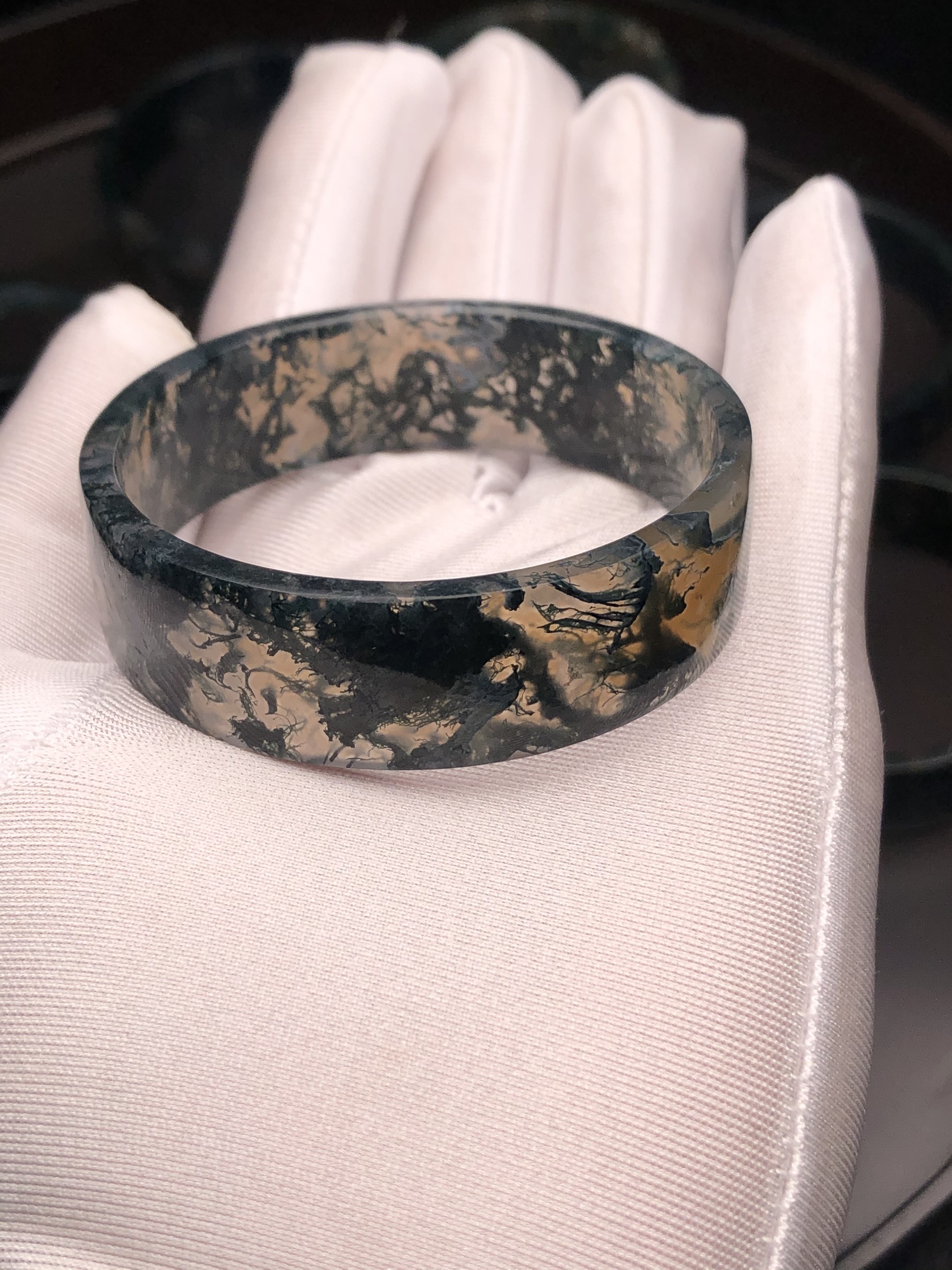 [FreeshipMAX] Vòng tay băng ngọc thủy tảo bản vuông mệnh hỏa, mộc- ni 54