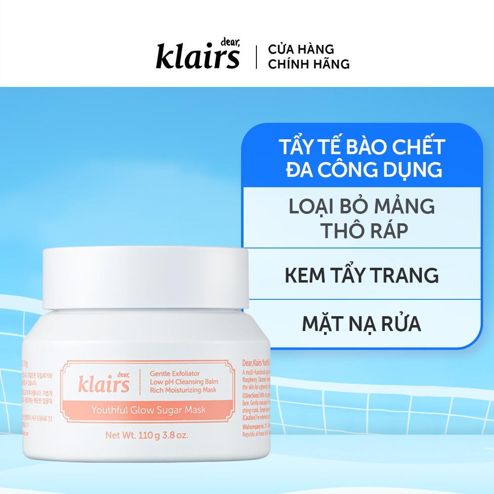 Mặt Nạ Loại Bỏ Tế Bào Chết Dear, Klairs Youthful Glow Sugar Mask 110g