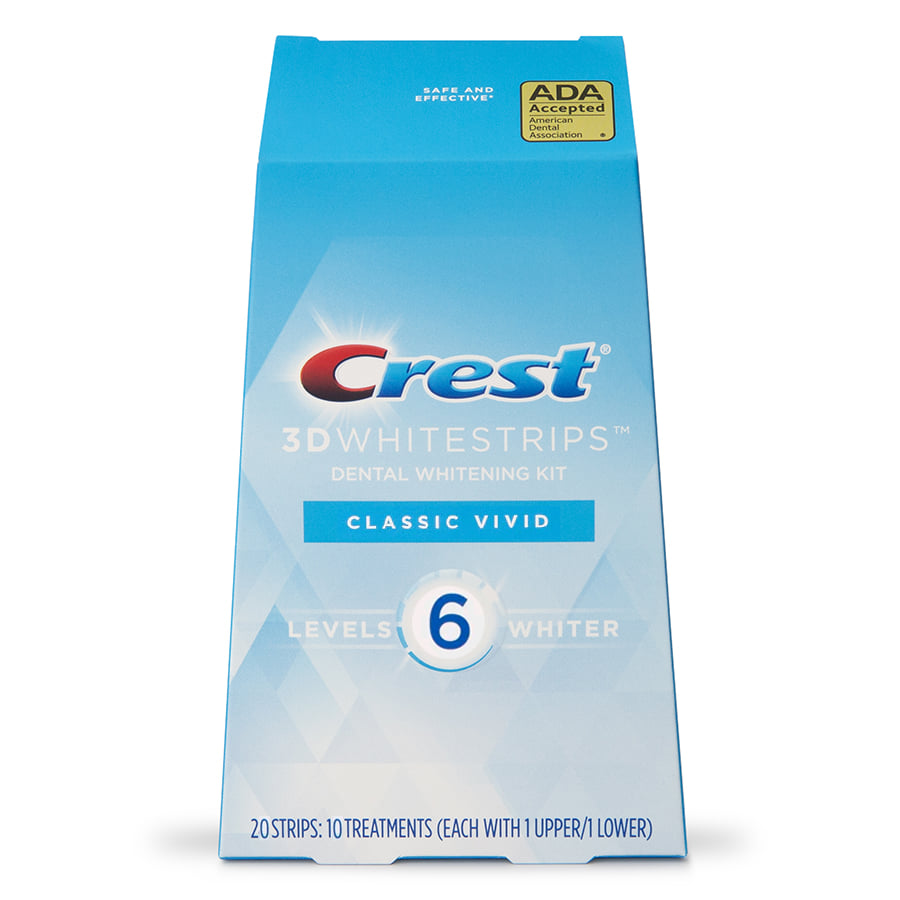Miếng dán trắng răng Crest 3D whitestrips dental whitening kit classic