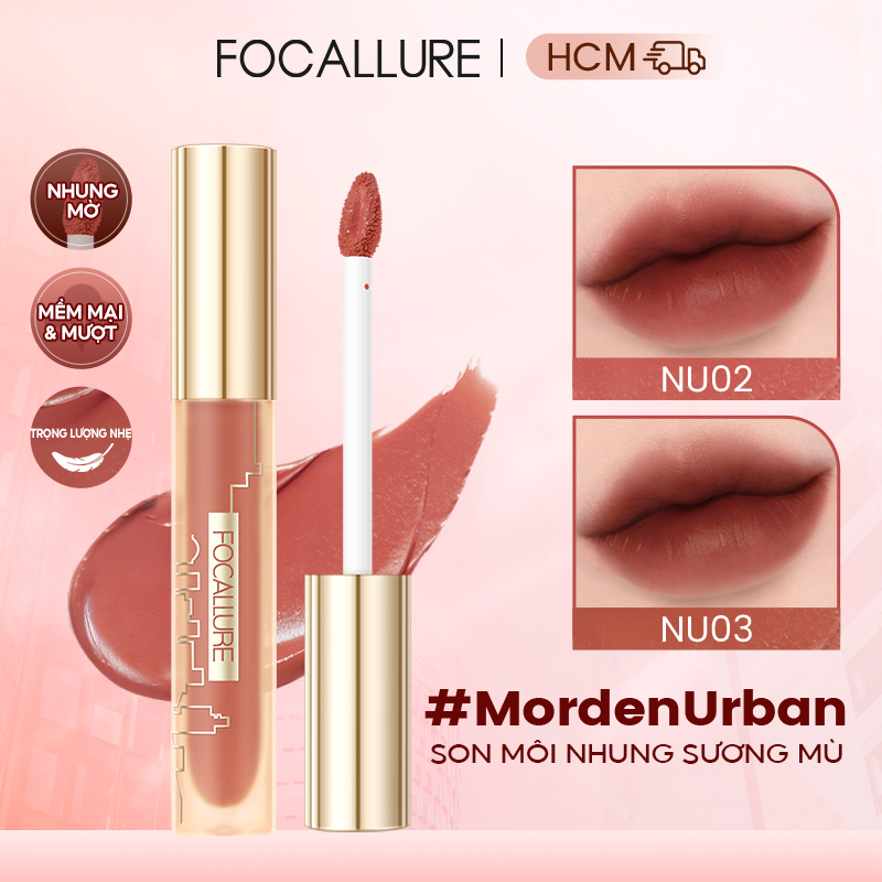 Focallure Son Nhung Lì Dưỡng Ẩm Lâu Trôi Mềm Mịn Cấp Ẩm