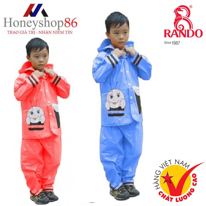 Thời trang áo mưa trẻ em bộ ong mật rando csps-17 size 1 : 0.8 – 0.9 m.che chở bé yêu của bạn.honeyshop86