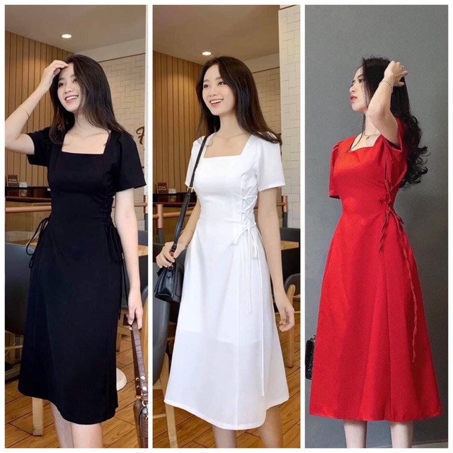 Đầm đan dây eo 8 màu