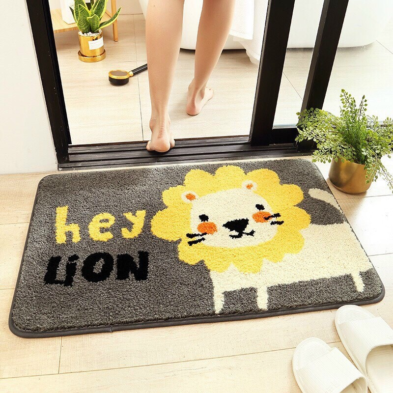 Thảm lau chân💖freeship💖 thảm lau chân họa tiết sư tử hoa hướng dương surithams11 cao cấp
