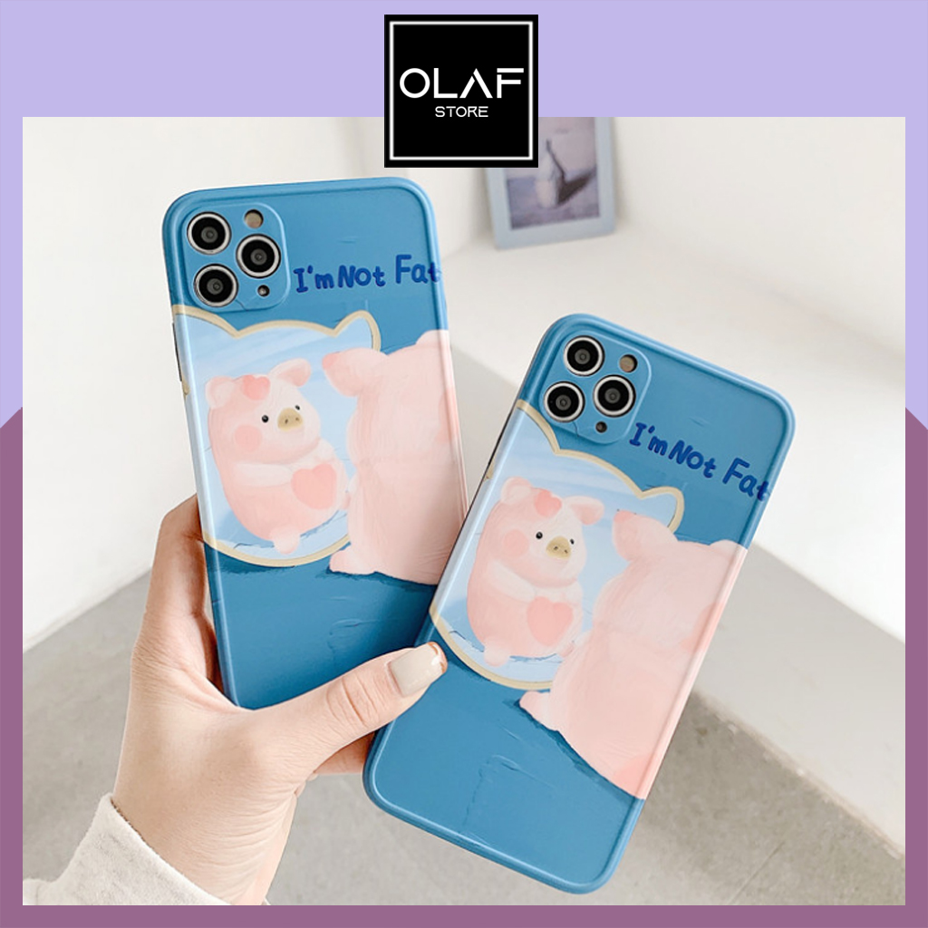 Ốp iPhone hình con lợn - con heo hồng đáng yêu cao cấp.Tương thích iPhone 12 Pro Max/12/11 ProMax/11/XsMax/Xs/X8plus/8/7