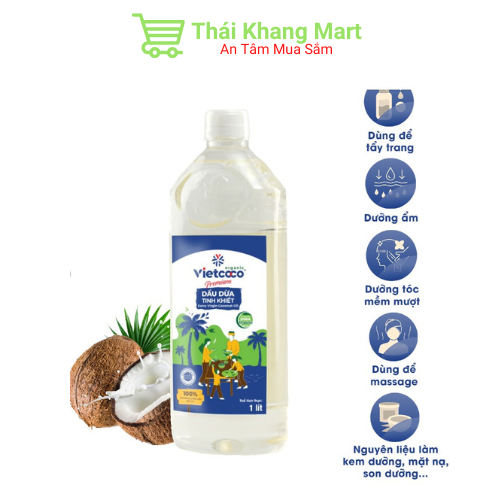 Dầu dừa tinh khiết Vietcoco chai Pet 1000ml