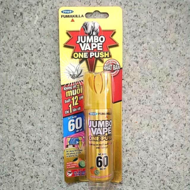 Bình xịt muỗi Jumbo One Push V hương cam chanh 60 lần xịt