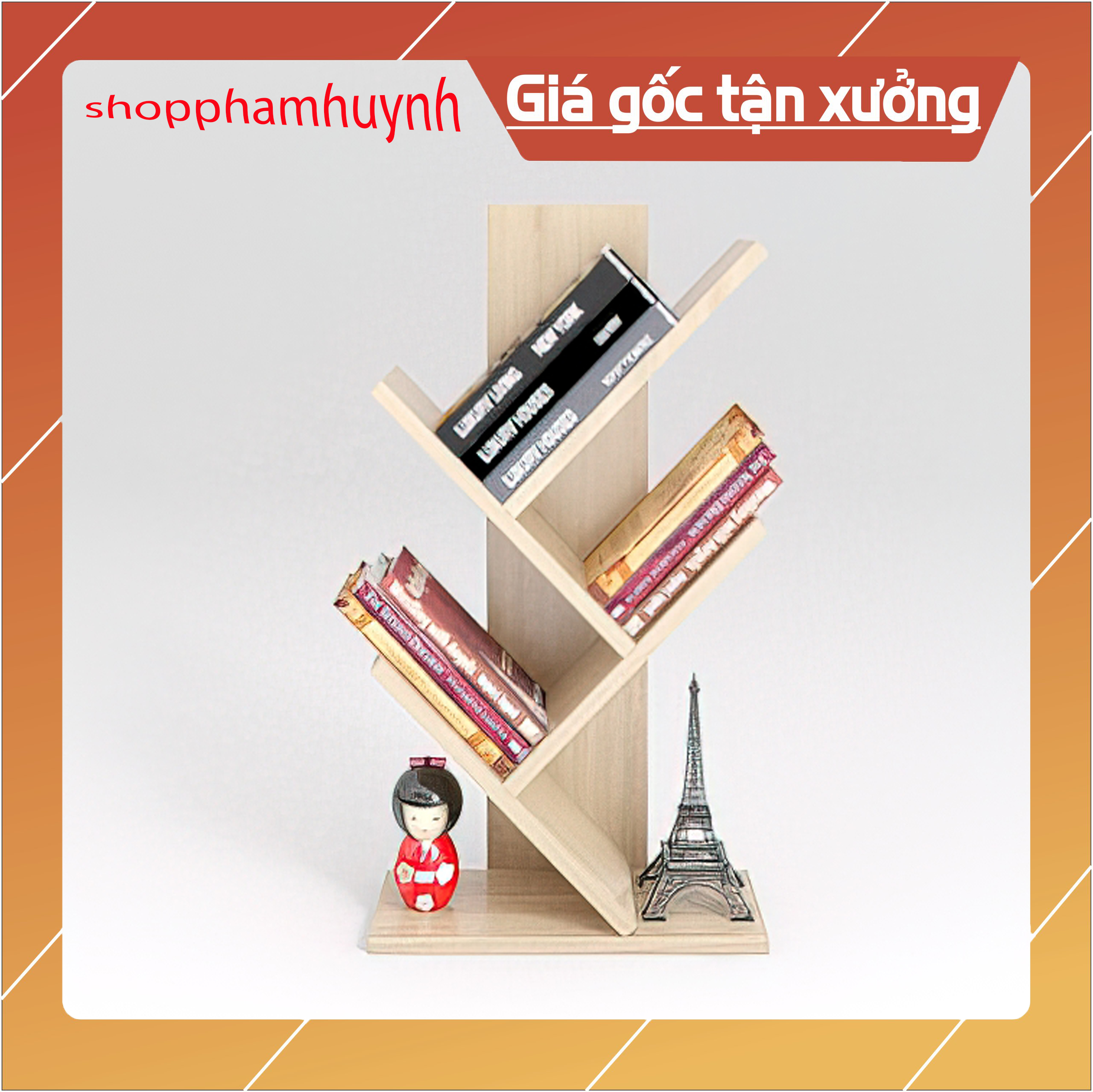 kệ sách hình nhánh cây, kệ sách mini , kệ sách để bàn, kệ gỗ decor KSC01