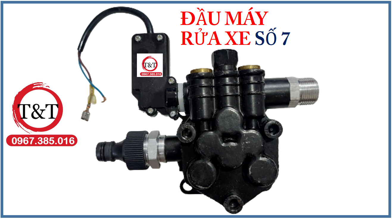 Đầu máy rửa xe gia đình, bưởng máy rủa xe mini, đầu máy nén. đầu số 7