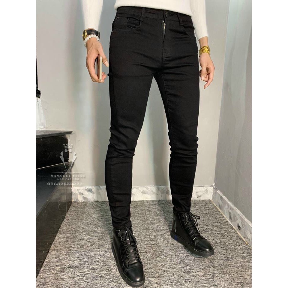 Quần Jean Nam DT01 ĐEN TRƠN (Có Size Đại) - Quần Jeans Nam Co Giãn - Quần Bò Nam Thời Trang Cao Cấp Basic - TOMMY JEAN - 08