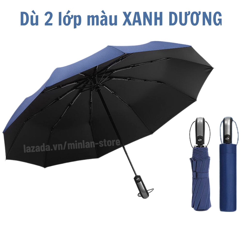 [Hàng Xuất Nhật] Ô Dù 10 Nan Size Lớn Đóng Mở Tự Động Bằng Nút Bấm Chống Tia UV(Chọn Màu) - Vải Dù Cao Cấp