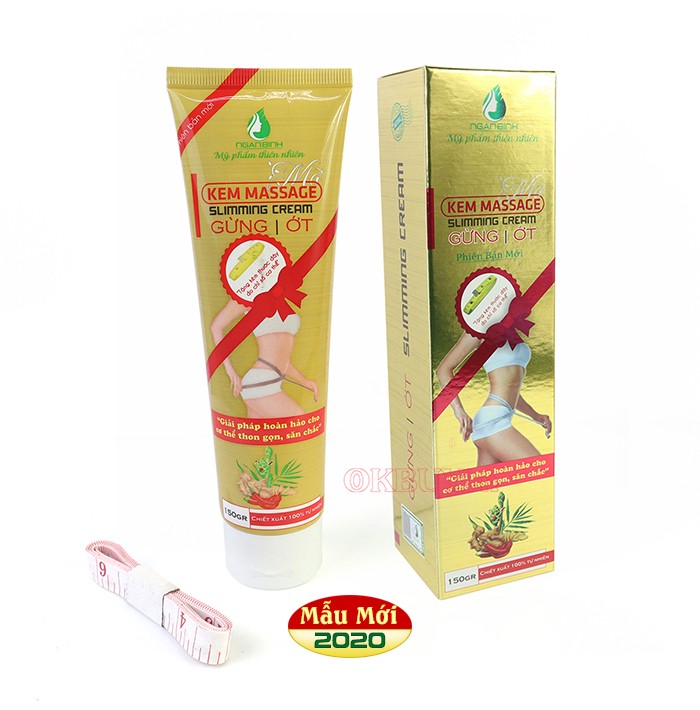 [HCM]Kem Tan Mỡ Bụng Kem Tan Mỡ Đùi Kem Massage Giảm Cân Gừng & Ớt Ngân Bình 150g + Tặng 1 Thước Dây Sản Phẩm Đông Y An Toàn Dễ Sử Dụng.
