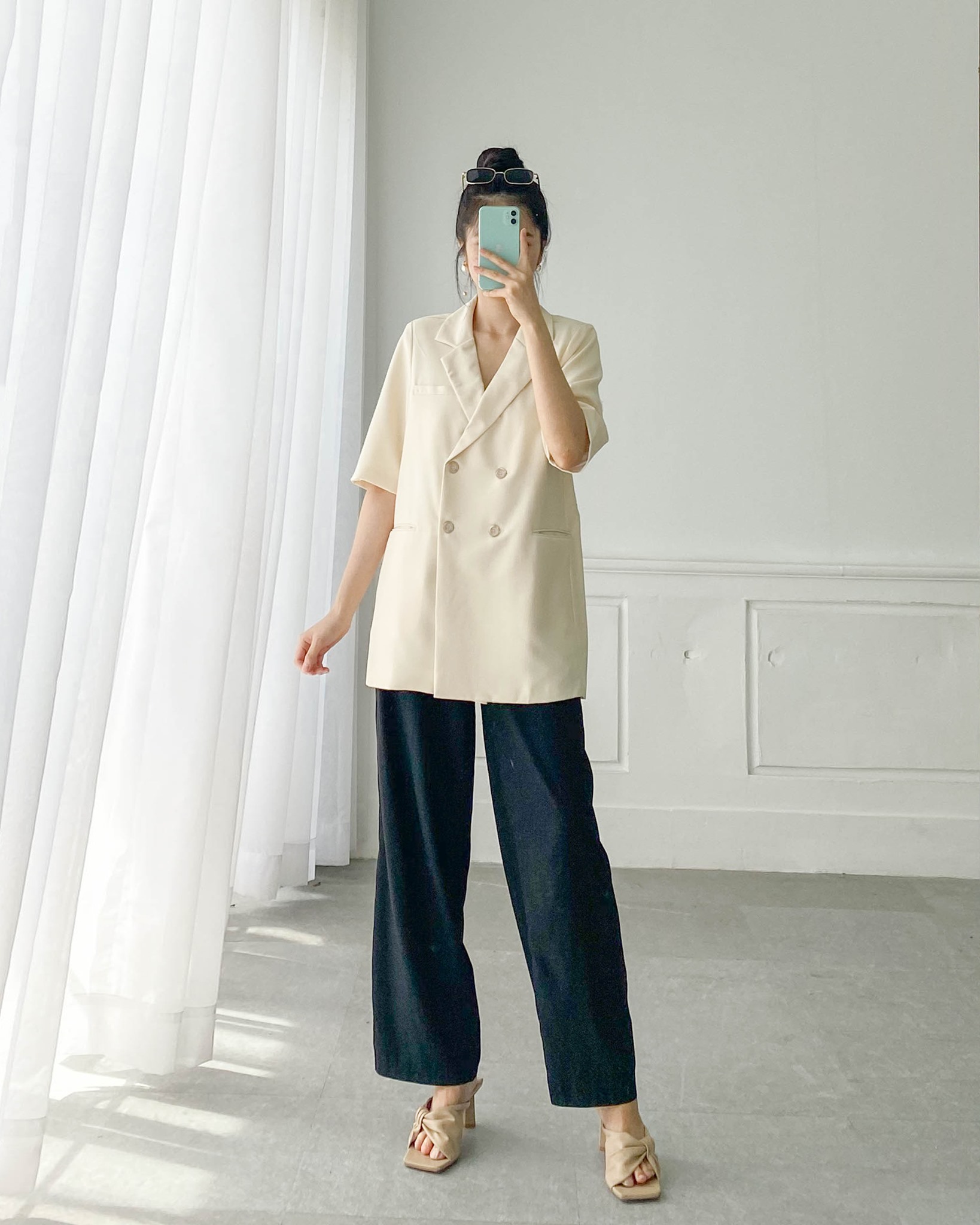 Ceci Cela - Áo khoác blazer tay ngắn shorten