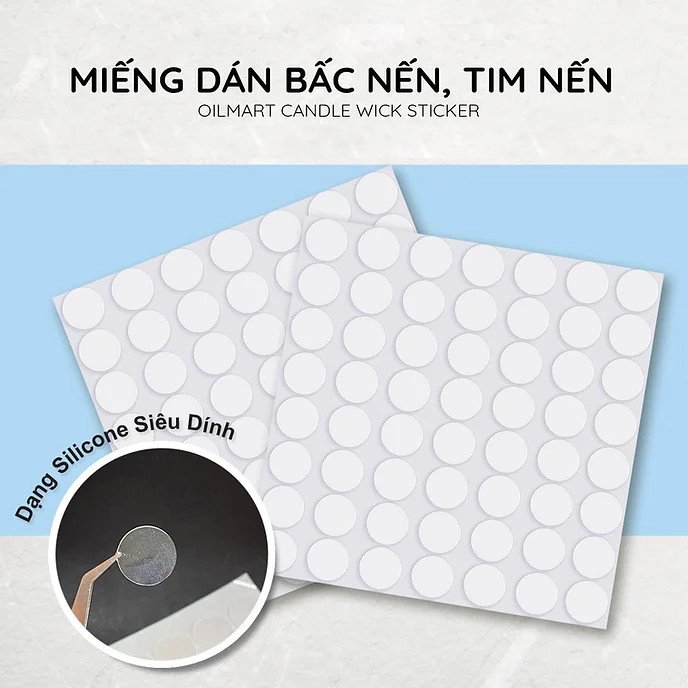 Miếng Dán Bấc Nến, Dán Tim Nến Candle Wick Sticker, Dụng Cụ Làm Nến thơm Handmade