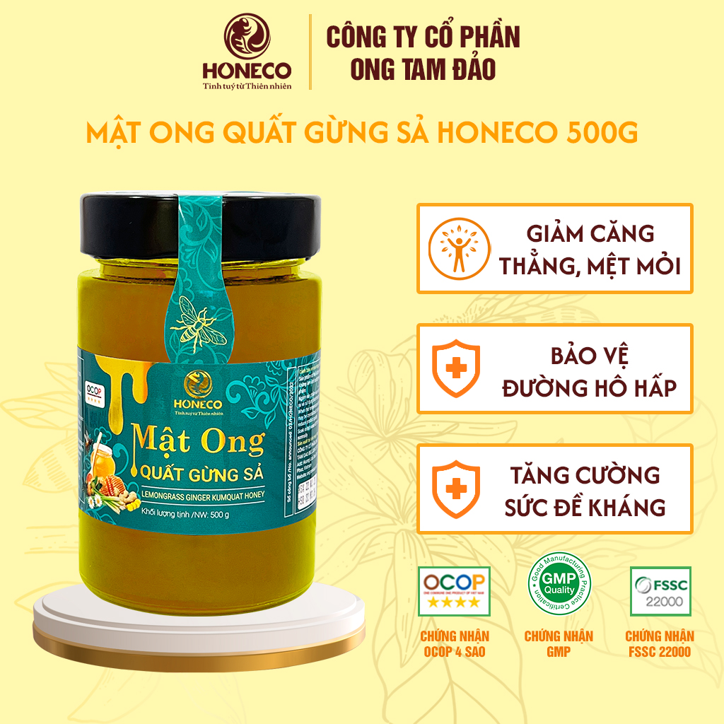 Mật ong quất gừng sả tam đảo 500g