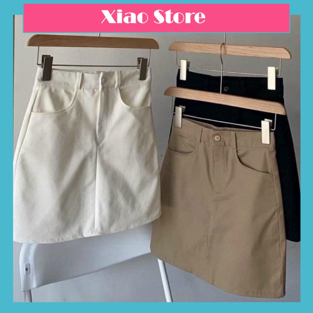Chân váy ngắn kaki - chân váy a ngắn basic hàng mới babydoll chất đẹp mầu trắng, đen xiao shop