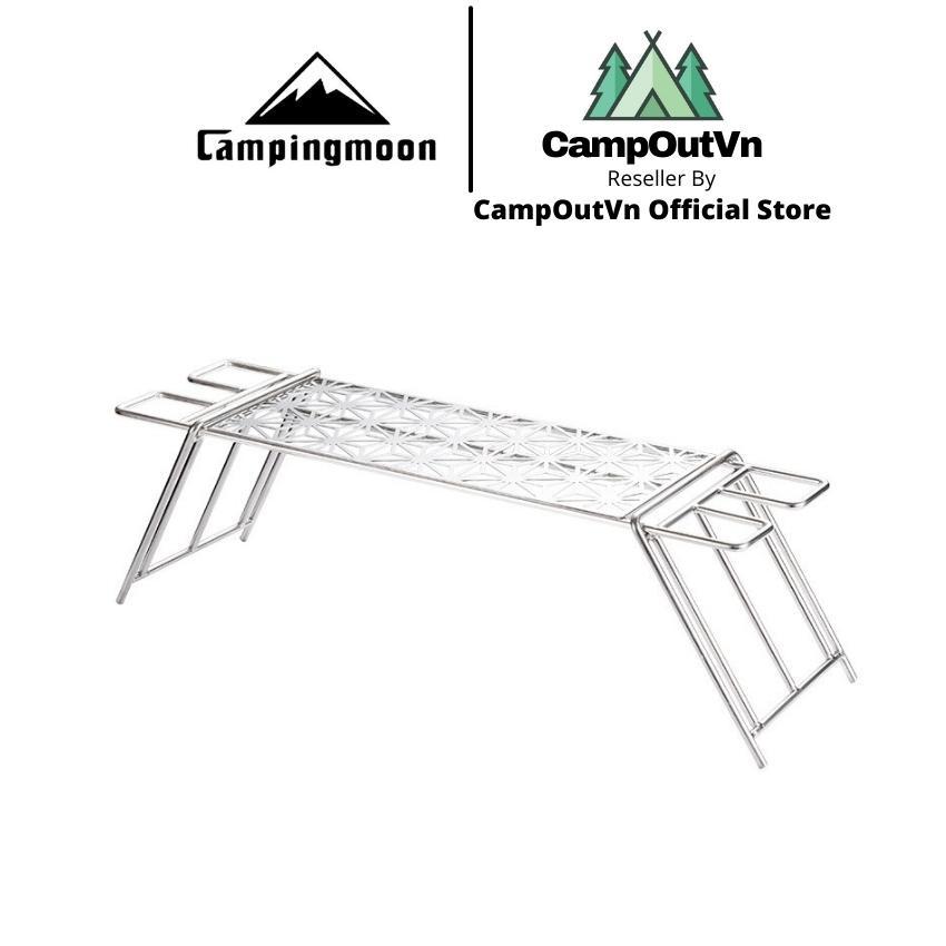 Kệ để đồ, kệ bếp inox cao cấp 304 hoạ tiết MTG-TSCC kèm túi đựng cao cấp Campingmoon campoutvn A336