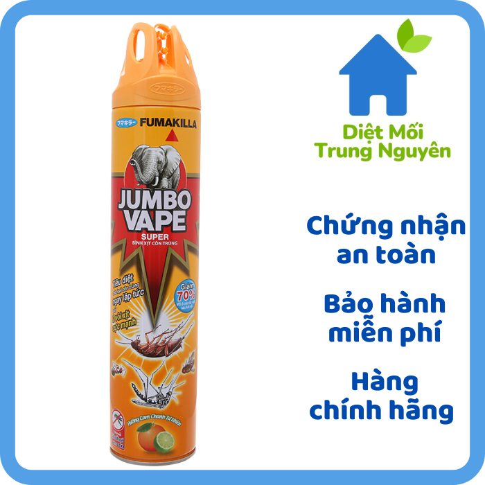 Bình xịt diệt muỗi, diệt côn trùng Hương cam chanh Jumbo Vape 600ml