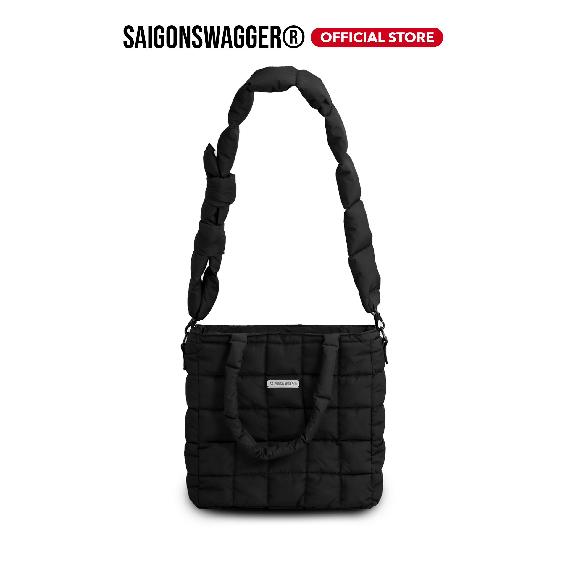Túi tote chần bông saigon swagger® noir puffer tote bag