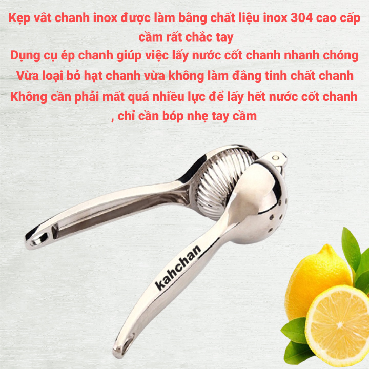 kẹp chanh inox xịn nhỏ kahchan