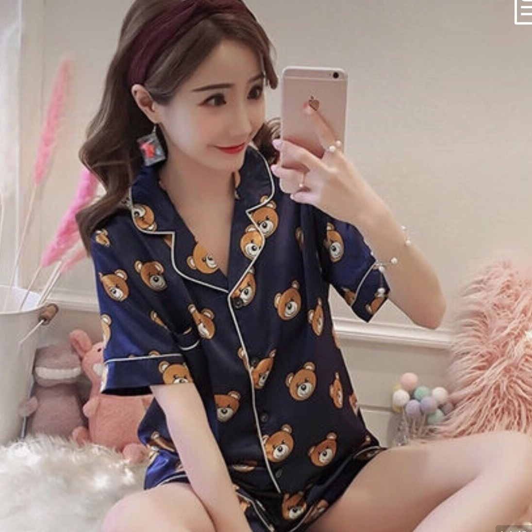 Nguyen Hang LUxuryBộ Đồ Pijama Ngắn Kate Đẹp , Đồ Ngủ Mẫu Hoạt HìnH