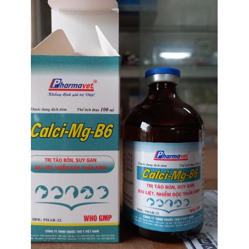 Calci Mg B6 thuốc táo bón, suy gan bại liệt cho chó mèo (100ml)