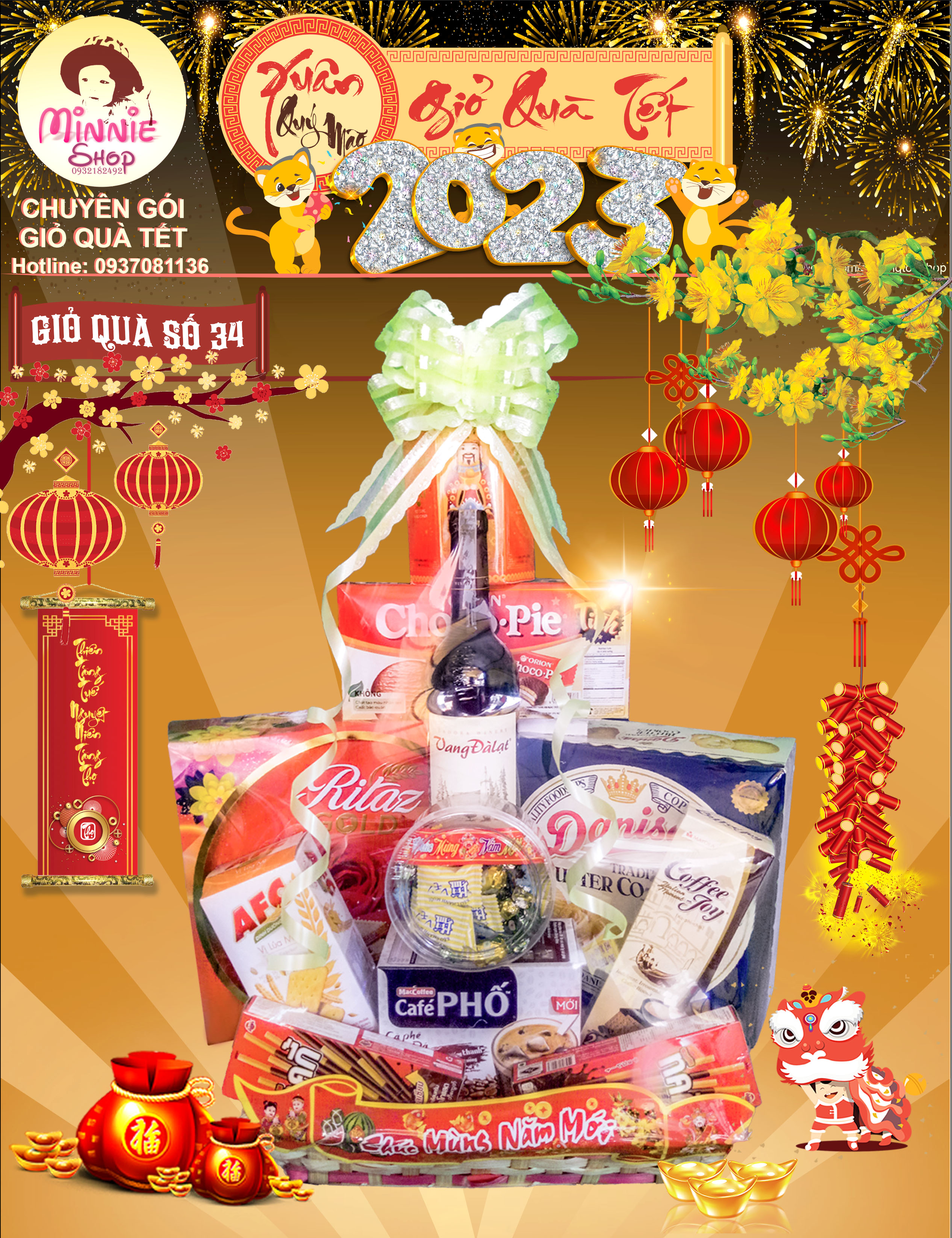 Giỏ quà tết 2024 - ms34 - giỏ đại cát
