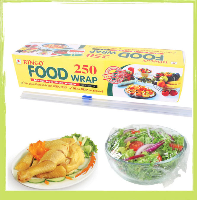 Màng bọc thực phẩm, màng bọc thực phẩm 250 ( 30cmx150Y ) Nhập khẩu Thái Lan và chia cuộn tại Việt Nam: Mango, King, Ringo - Có dao cắt, Sử dụng được  trong lò Vi sóng - Lỗi 1 đổi 1 Miễn phí