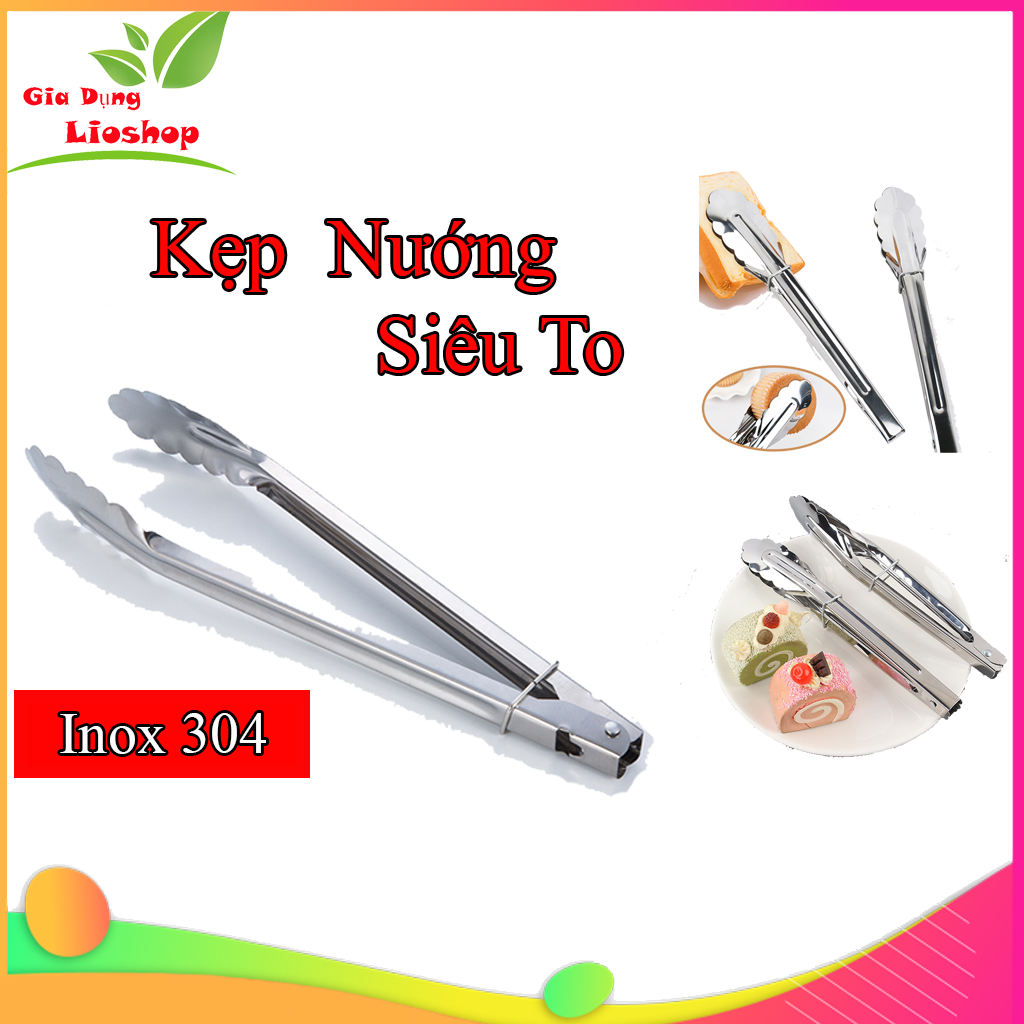 Kẹp gắp thực phẳm, kẹp nướng, gắp đá, gắp thịt ,dụng cụ gắp bánh mì inox 304 tiện dụng