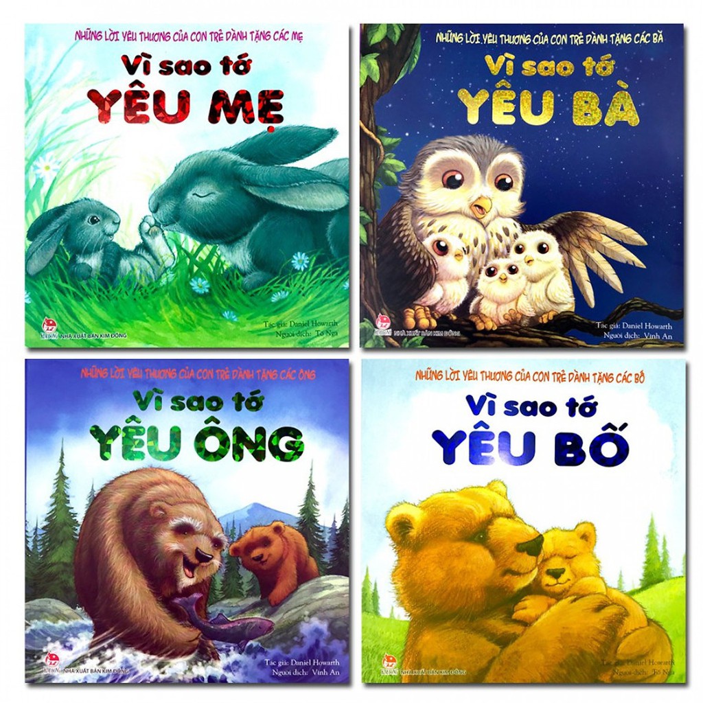 Sách - combo 04 cuốn vì sao tớ yêu ông - bà - bố - mẹ