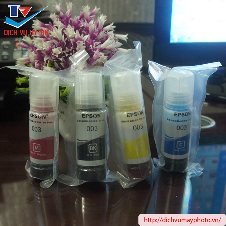 ☘️Bộ 4 màu Mực in màu 003 Epson L1110 L3110 L3150L4150L1110- mã 003 nhập khẩu
