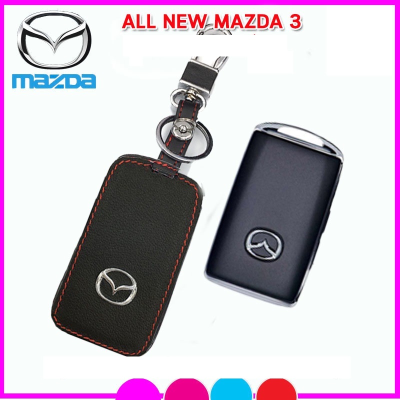Bao Da Chìa Khóa Mazda 3 2020 (Da Thật) Logo 3D